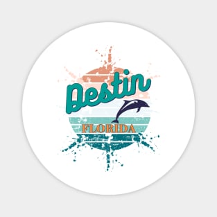 Destin Florida Exploding Retro Sunset Magnet